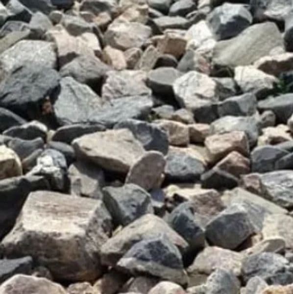 Pile of various sized rip rap rocks and stones