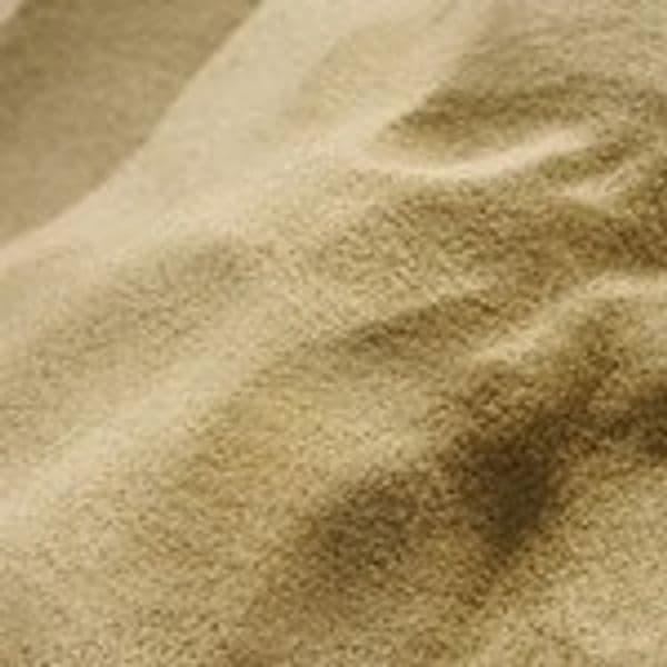 Close-up of fine, beige sand texture