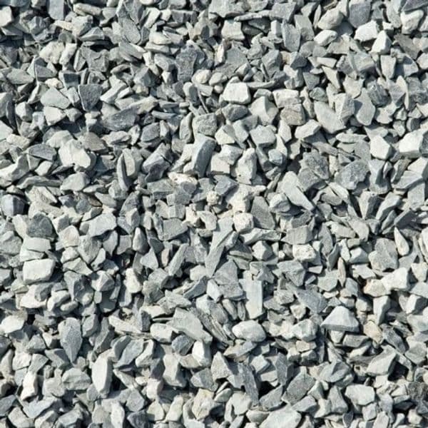 Close-up of small gray drainage gravel stones