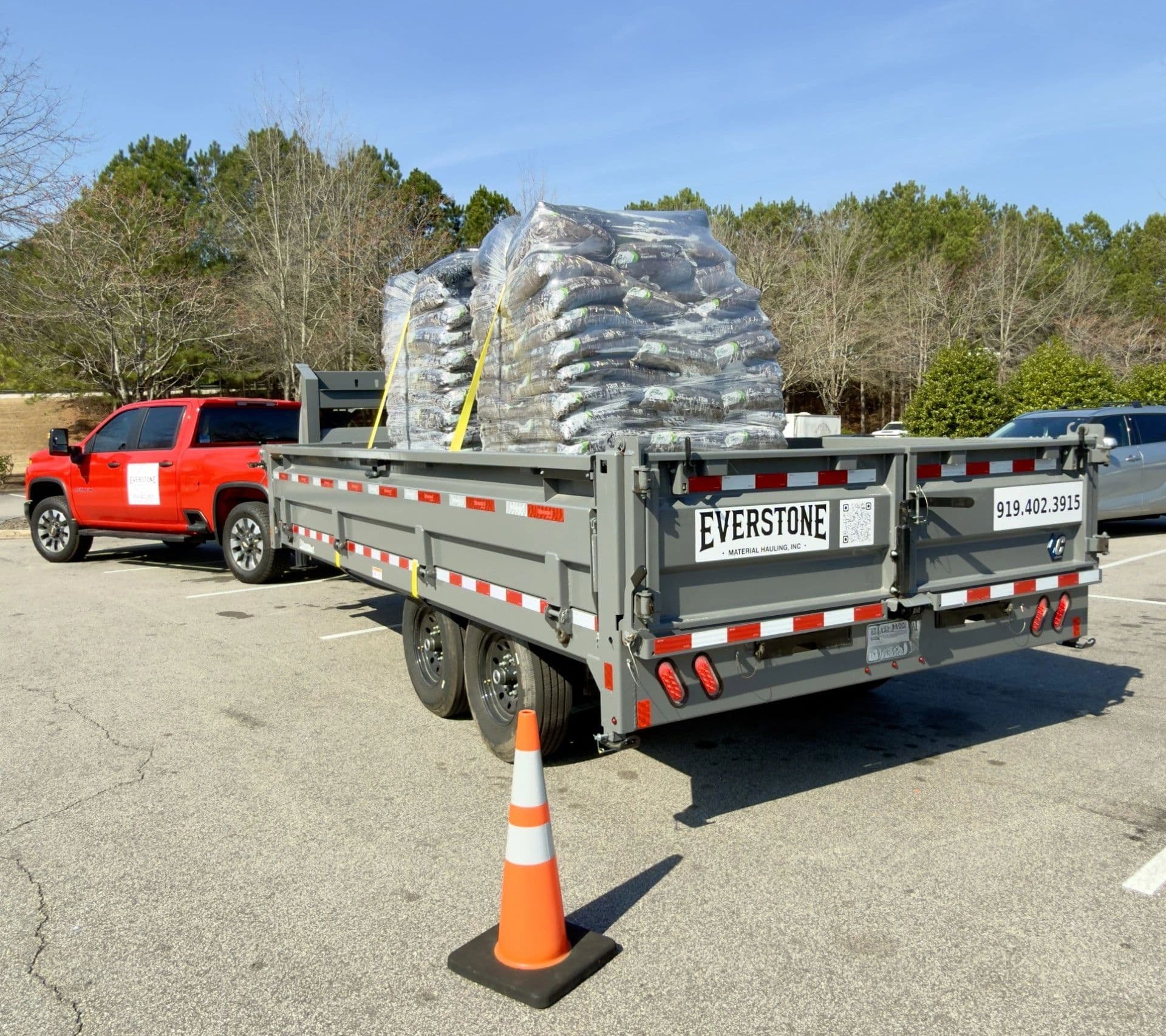 Everstone Material Hauling delivering aggregate in the greater Raleigh area